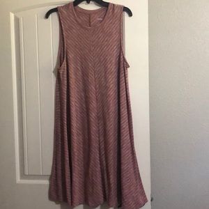 Rose Gold/Pink/White striped dress